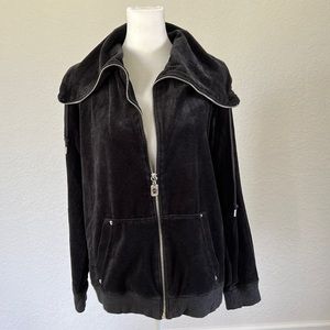 Michael Kors Black Velvet track suit jacket size XL